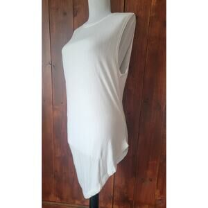 Athleta Women’s M White Asymmetrical Workout Top Long Modal Stretch USA Designed